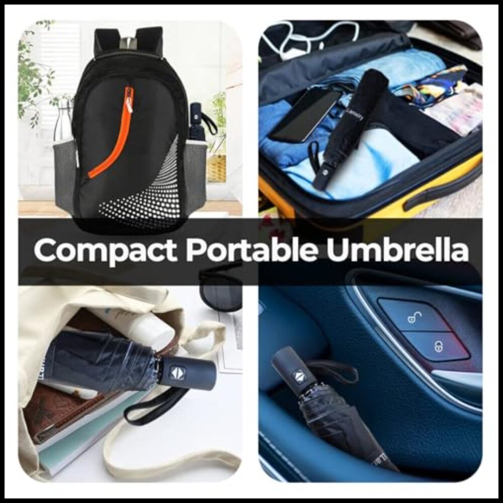 Compact Travel Umbrella Automatic Windproof 44" C… - image 7